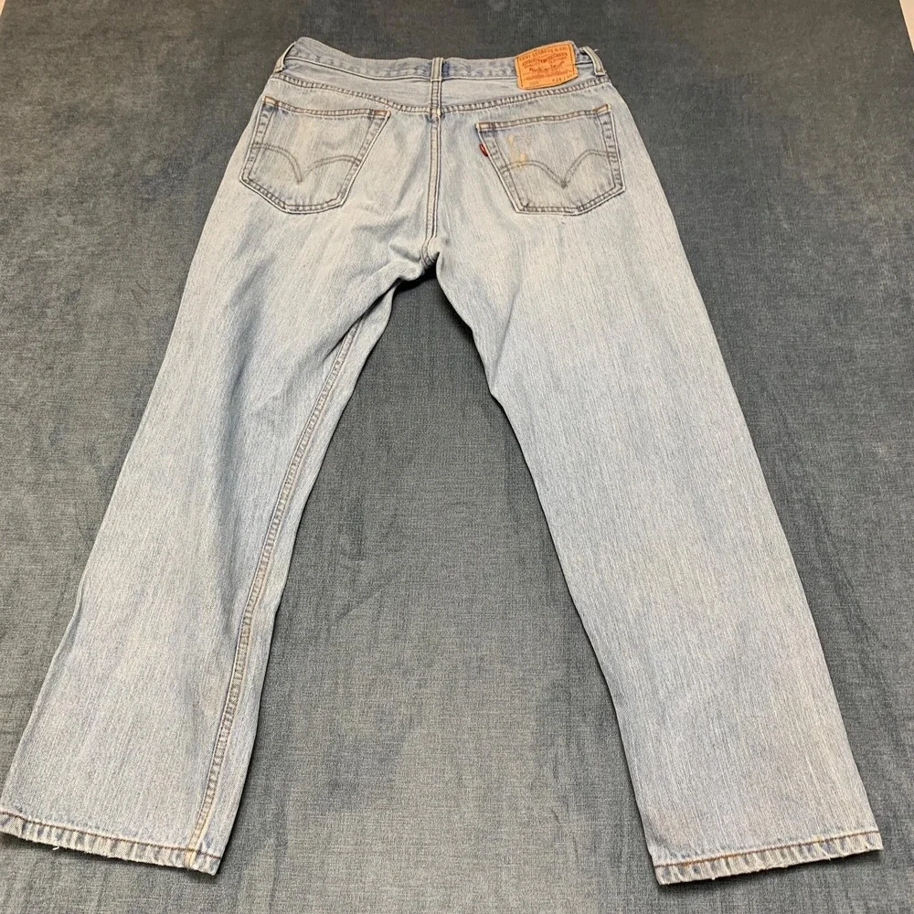 Levi's 505 Jeans Mens 34x30 Blue Denim Medium Wash Regular Fit Straight Leg